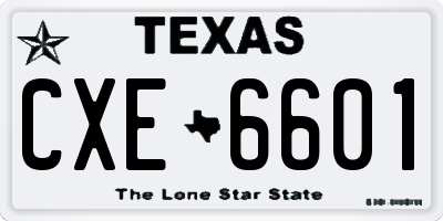 TX license plate CXE6601