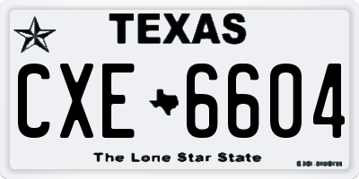 TX license plate CXE6604