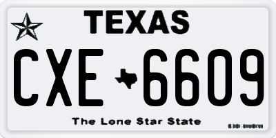 TX license plate CXE6609