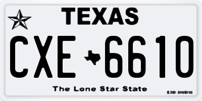 TX license plate CXE6610
