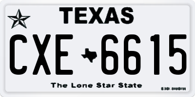 TX license plate CXE6615