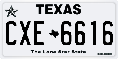 TX license plate CXE6616