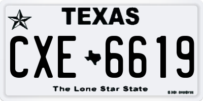 TX license plate CXE6619