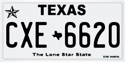 TX license plate CXE6620