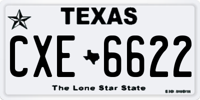 TX license plate CXE6622