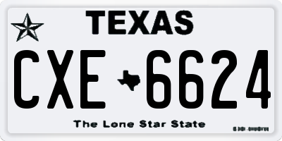 TX license plate CXE6624
