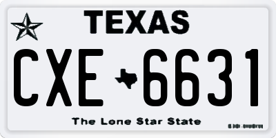 TX license plate CXE6631