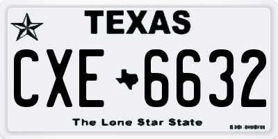 TX license plate CXE6632