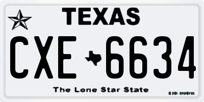 TX license plate CXE6634