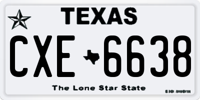 TX license plate CXE6638