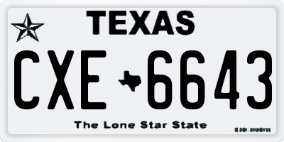 TX license plate CXE6643