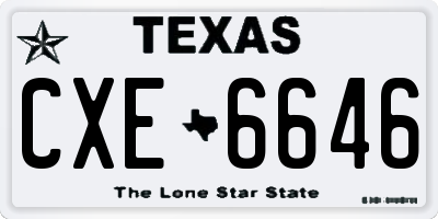 TX license plate CXE6646