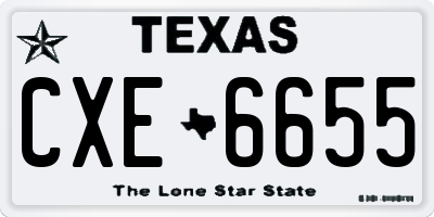 TX license plate CXE6655