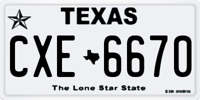 TX license plate CXE6670