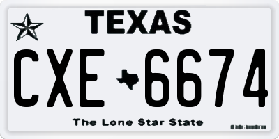 TX license plate CXE6674