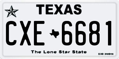 TX license plate CXE6681