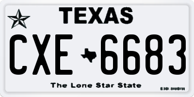 TX license plate CXE6683