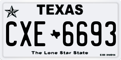 TX license plate CXE6693