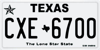 TX license plate CXE6700