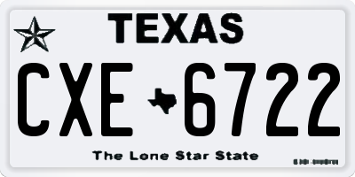TX license plate CXE6722