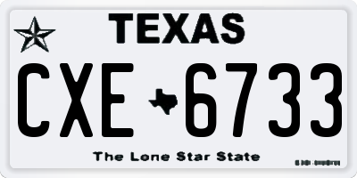 TX license plate CXE6733
