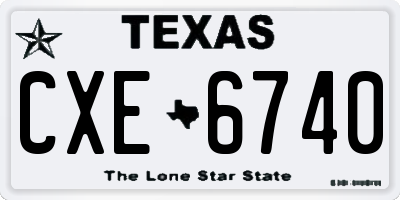 TX license plate CXE6740