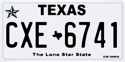 TX license plate CXE6741