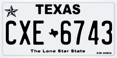 TX license plate CXE6743