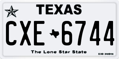 TX license plate CXE6744
