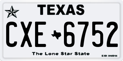 TX license plate CXE6752