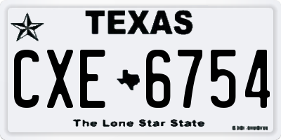 TX license plate CXE6754