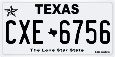 TX license plate CXE6756
