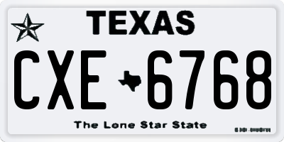 TX license plate CXE6768