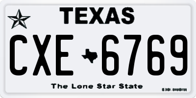 TX license plate CXE6769
