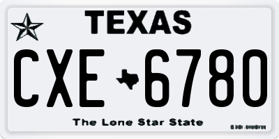 TX license plate CXE6780