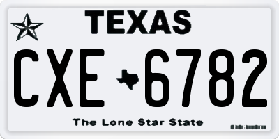 TX license plate CXE6782