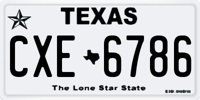TX license plate CXE6786