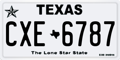 TX license plate CXE6787