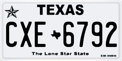TX license plate CXE6792