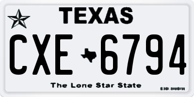 TX license plate CXE6794