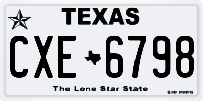 TX license plate CXE6798