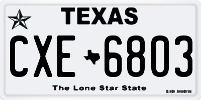 TX license plate CXE6803