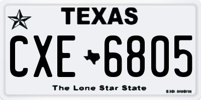 TX license plate CXE6805