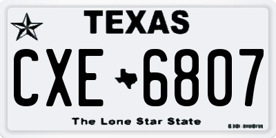 TX license plate CXE6807