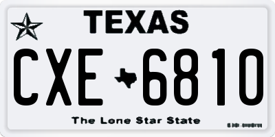 TX license plate CXE6810