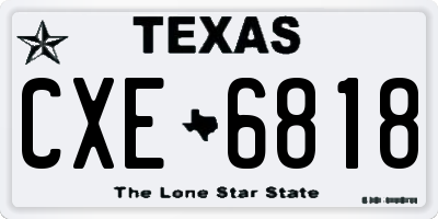 TX license plate CXE6818