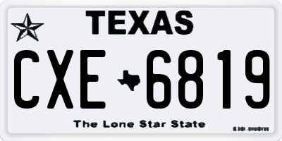 TX license plate CXE6819