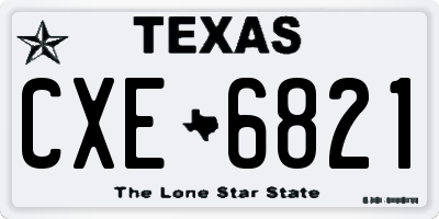TX license plate CXE6821