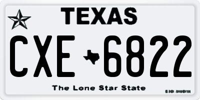 TX license plate CXE6822