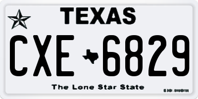 TX license plate CXE6829